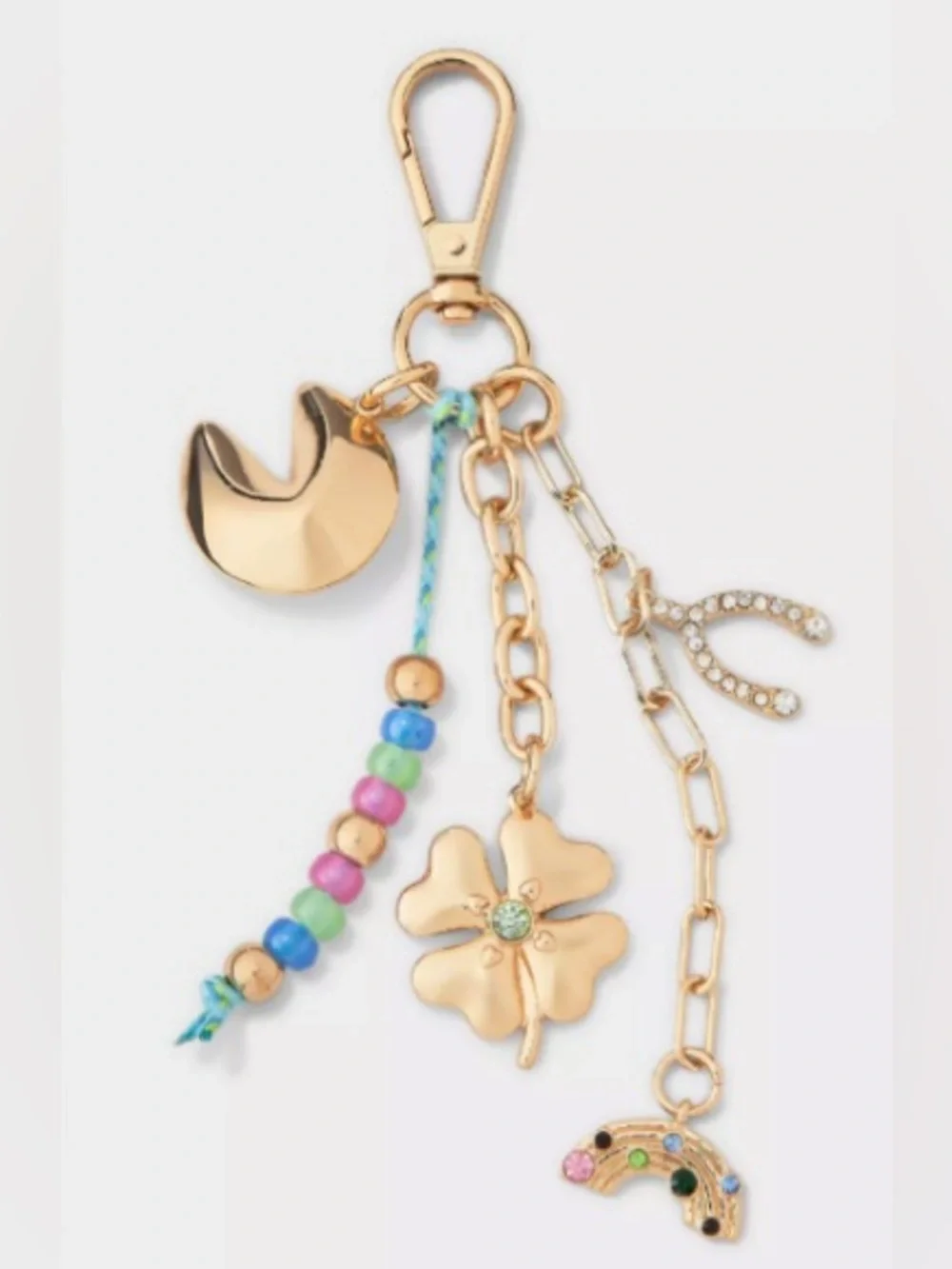 NWT Gold-Tone Wishbone Clover Bag Charm - A New Day - Picture 1 of 4